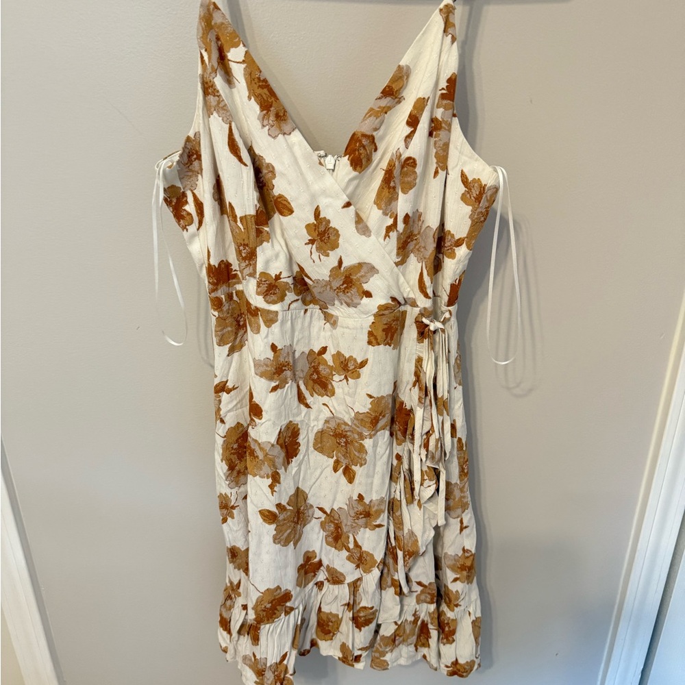 Altar'd State White and Brown Floral Dress